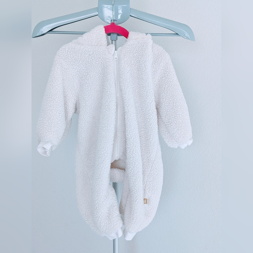 Soft White Sherpa Kids Footie